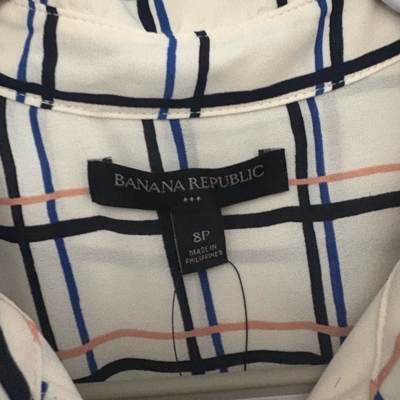 Banana Republic Plaid Sleeveless Belted Shirtdress 8P NWT - Picture 7 of 13